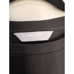 Mango Pop Black Long Sleeve Round Neck Body Suit Size L